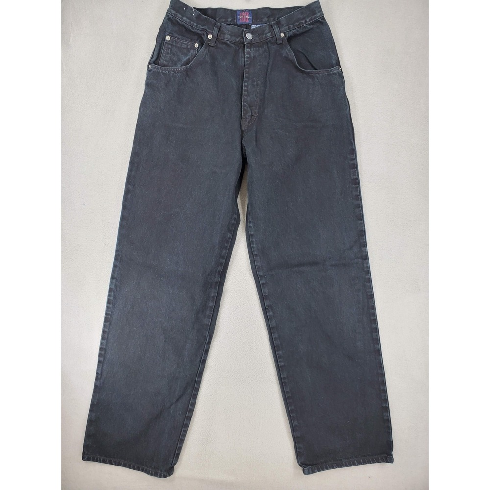 I.O.U. Extra Blue Jeans Mens 32 Black Vintage 90s Baggy Relaxed High Rise Denim